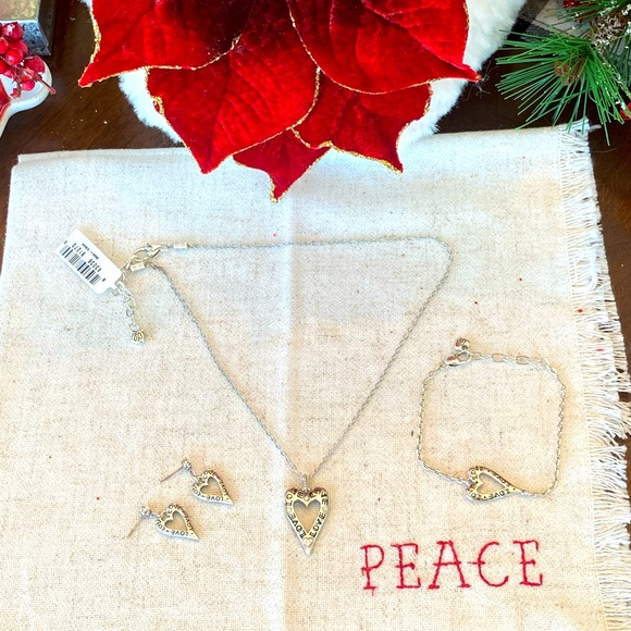 Brighton BELLA MIA Crystal Heart Reversible Necklace Bracelet Earrings RARE - Picture 13 of 16